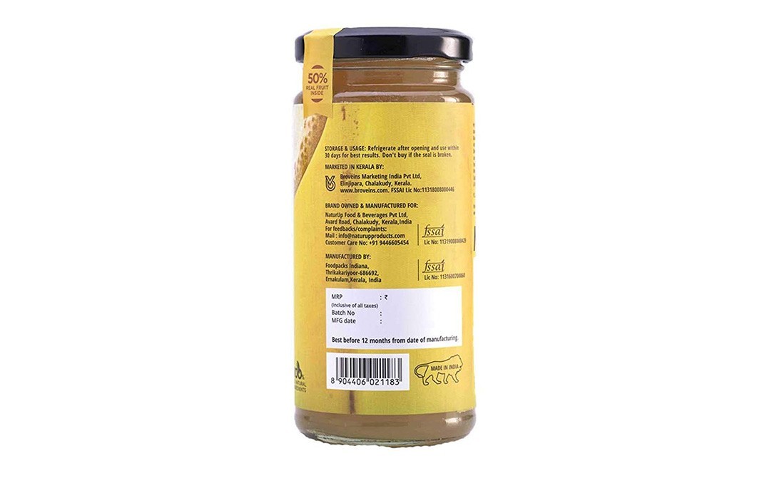 NaturUp Tropical Banana Jam    Glass Jar  300 grams